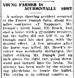 Foster Dumph shot - Goshen Daily Democrat - 17 Jun 1922