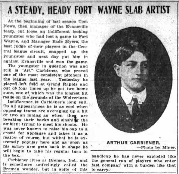 Carbiener - Fort Wayne Sentinel - 3 June 1904